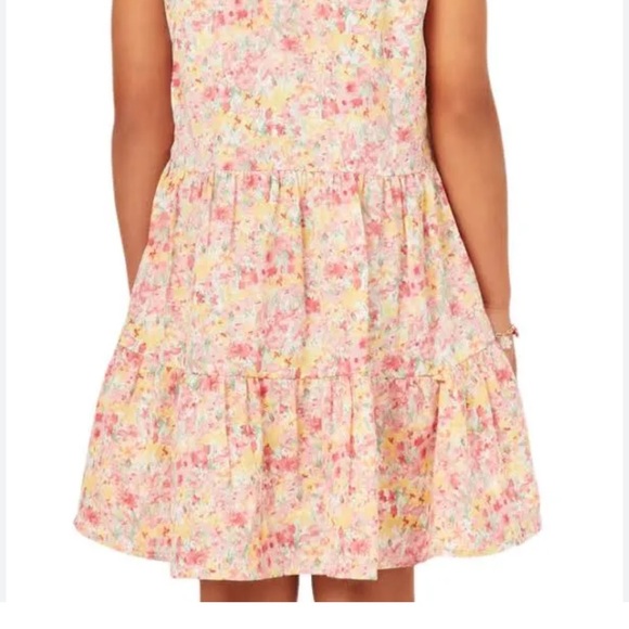 Hayden Girls Pink Floral Ruffle Sleeve Dress - Picture 3 of 5